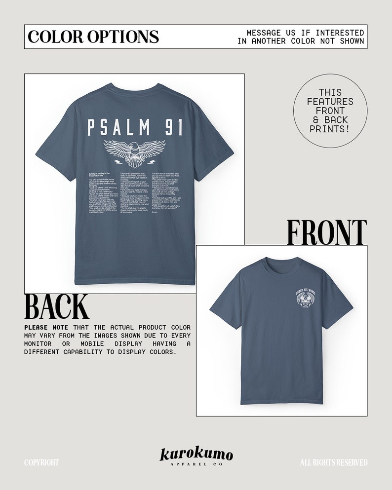 Psalm 91 Bible Verse Shirt Christian Shirts for Men Vintage Faith Based Clothing 90s Rock N Roll Aesthetic Shirt Eagle Indie Graphic Tee Blue Jean