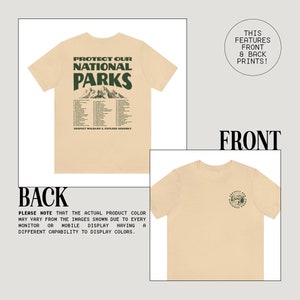 National Parks Tshirt Park Ranger Aesthetic Retro Mountain Graphic Tee Granola Girl Environmental Camping Clothes Forestcore Indie Clothing Soft Cream