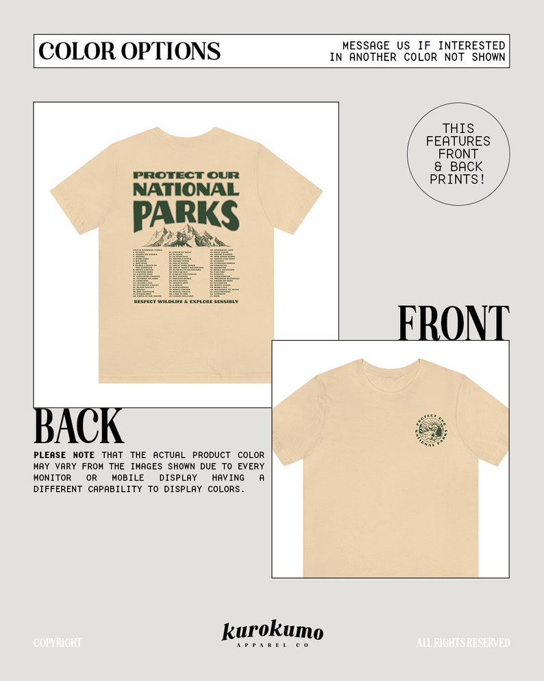 National Parks Tshirt Park Ranger Aesthetic Retro Mountain Graphic Tee Granola Girl Environmental Camping Clothes Forestcore Indie Clothing Soft Cream