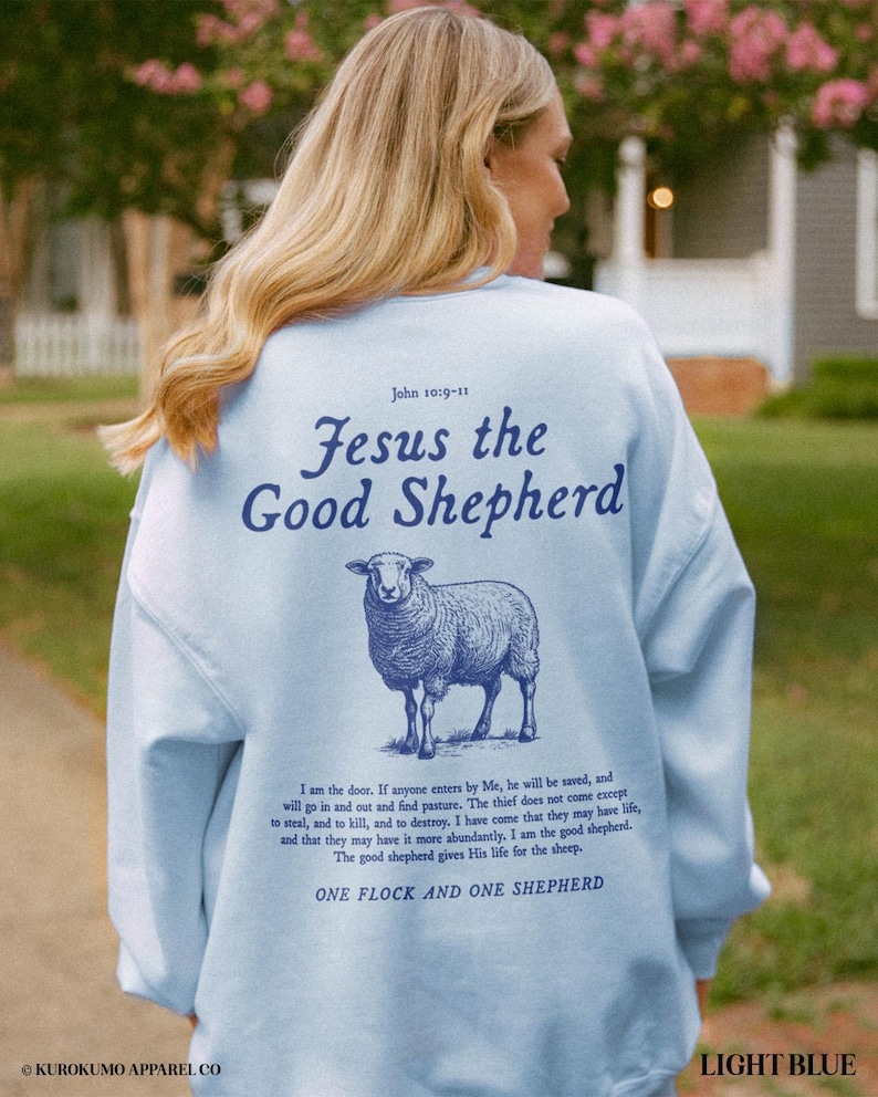 Jesus the Good Shepherd Bible Verse Crewneck John 10 Scripture ...