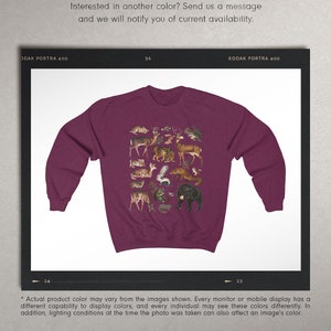 Woodland Animals Crewneck National Forest Mountain Sweater Fall Sweatshirt Environment Crew Neck Sweatshirt Environmental Vintage Sweater Maroon