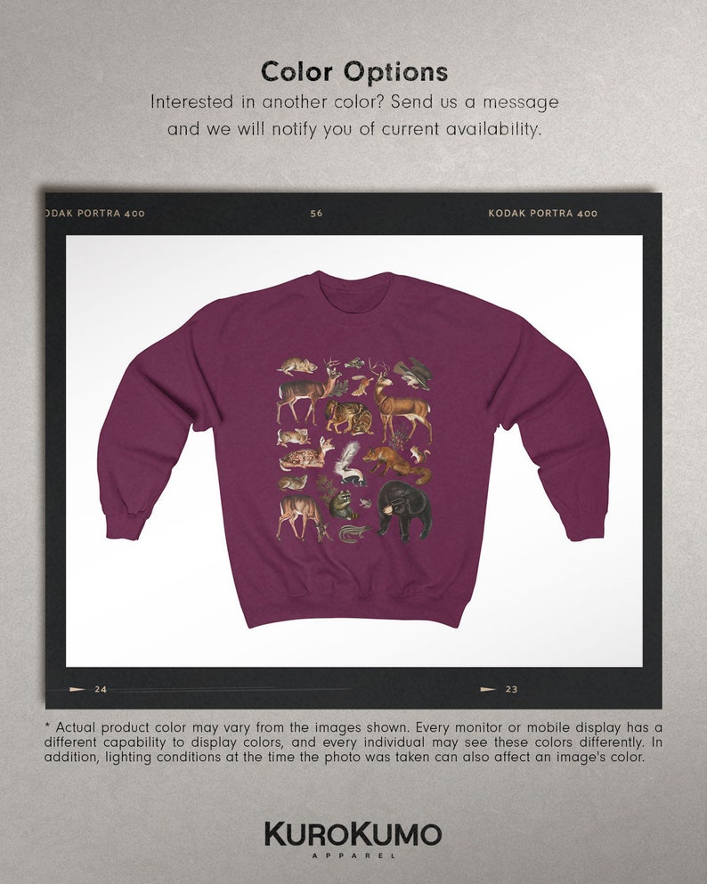 Woodland Animals Crewneck National Forest Mountain Sweater Fall Sweatshirt Environment Crew Neck Sweatshirt Environmental Vintage Sweater Maroon