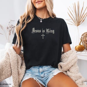 Seek First the Kingdom of God Bible Verse Tshirt Matthew 6:33 Gospel Shirt Jesus is King Christian T Shirt Vintage Style Church Clothes image 4