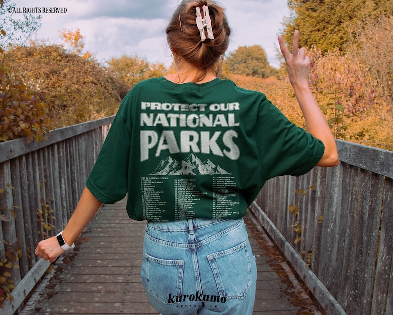 National Parks Tshirt Park Ranger Aesthetic Retro Mountain Graphic Tee Granola Girl Environmental Camping Clothes Forestcore Indie Clothing Forest