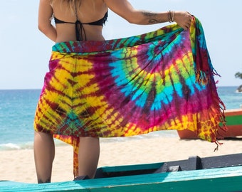 Choose colors - Tie Dye Beach Sarong | Pareo Wrap Skirt | Pareo | Swimsuit Cover Up | Boho Sarong | Sarong Wrap Skirt | Boho Tapestry