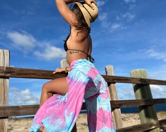 Beach Wrap Pants, Hippie Pants, Boho Pants, tie dye Pants, Cover up Genie Pants, Bohemian Flow Pants, Festival Open Flow Pants