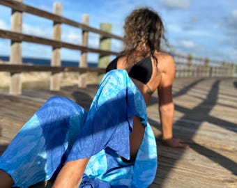 Beach Wrap Pants, Hippie Pants, Boho Pants, tie dye Pants, Cover up Genie Pants, Bohemian Flow Pants, Festival Open Flow Pants