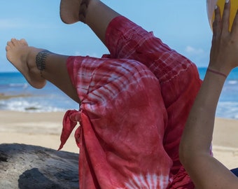 Beach Wrap Pants, Hippie Pants, Boho Pants, tie dye Pants, Cover up Genie Pants, Bohemian Flow Pants, Festival Open Flow Pants