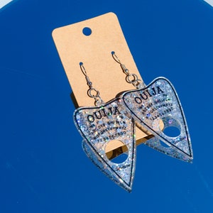 Ouija Earrings, Planchette Earrings, Quirky Earrings, Edgy earrings, edgy accessories, handmade earrings, clip on earrings, CLEARANCE