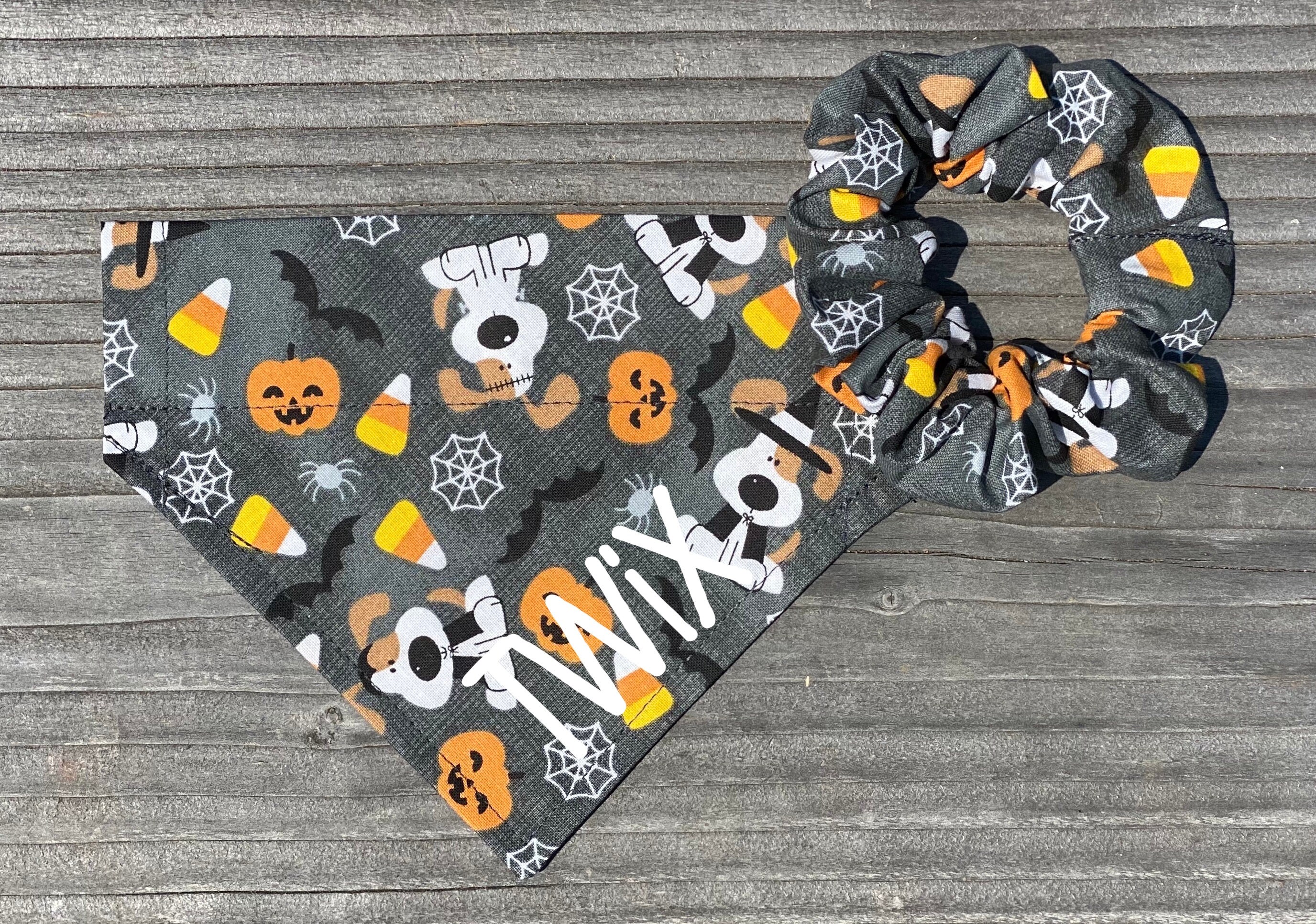 Personalized Halloween Pups Dog Bandana with Optional Matching Etsy