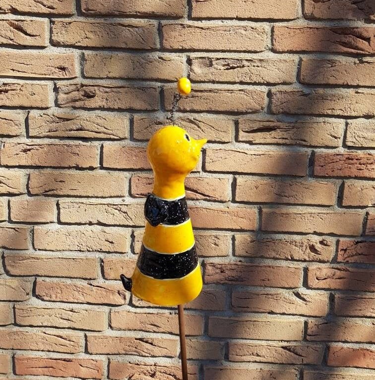 Schwousi Metall-Biene Outdoor Deko – Handbemalte Mexikanische Wandkunst Für Garten & Wohnzimmer