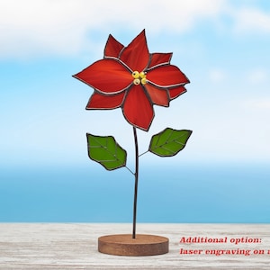 Poinsettia stained glass Poinsettia christmas ornament