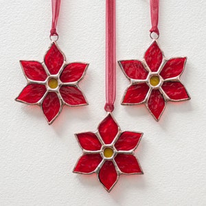 Glasmalerei-Weihnachtsstern-Set, Suncatcher-Weihnachtsbaumdekoration, Fensterdekoration für den Urlaub.