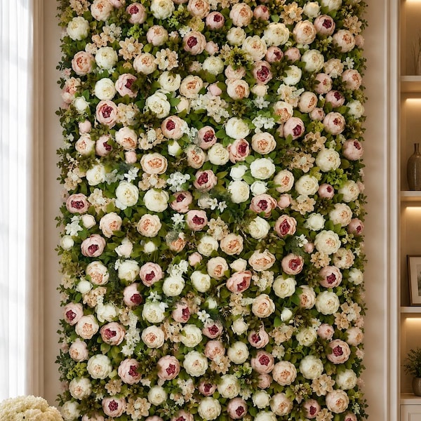 3D Floral Wall Panel, Silk Flower Backdrop, Wedding Photo Booth Decor (16x24 inches)