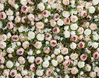 3D Floral Wall Panel, Silk Flower Backdrop, Wedding Photo Booth Decor (16x24 inches)