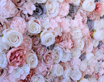 3D Flower Wall Panel: Blush Ivory Floral Wedding Backdrop