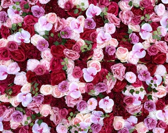3D Fuchsia Orchid Flower Wall Panel, Event Photo Booth Backdrop