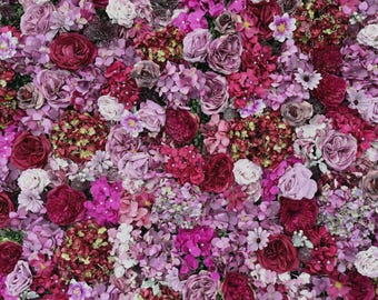3D Floral Wall Panel – Purple Rain Pink Silk Flower Backdrop