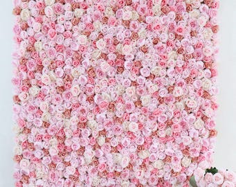 3D Pink Rose Flower Wall Panel: Party Photo Backdrop 6607