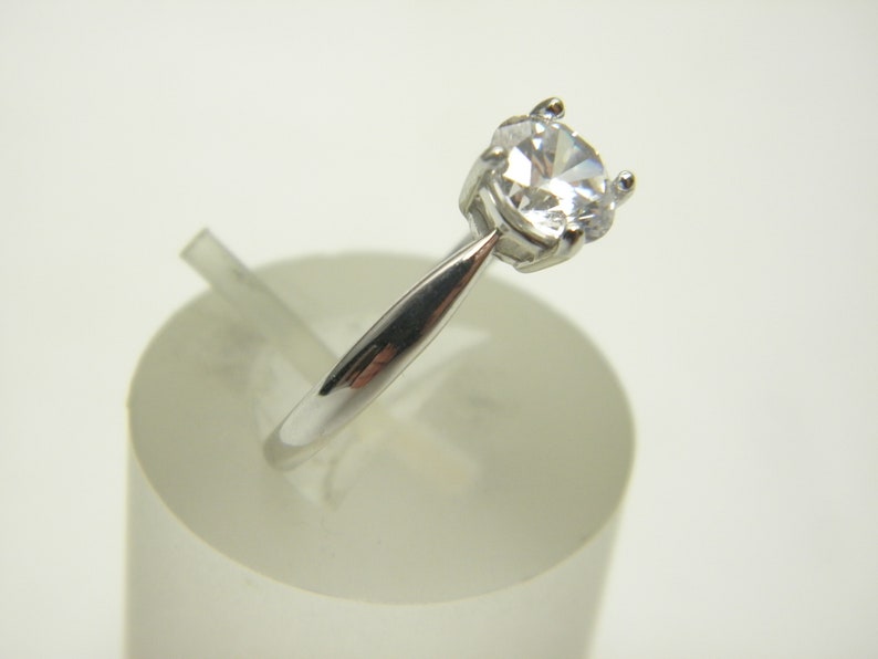 9ct Gold FX Diamond Ring Band Size N 6.75 Vintage Deco Solitaire Solid 9k 375 White Engagement