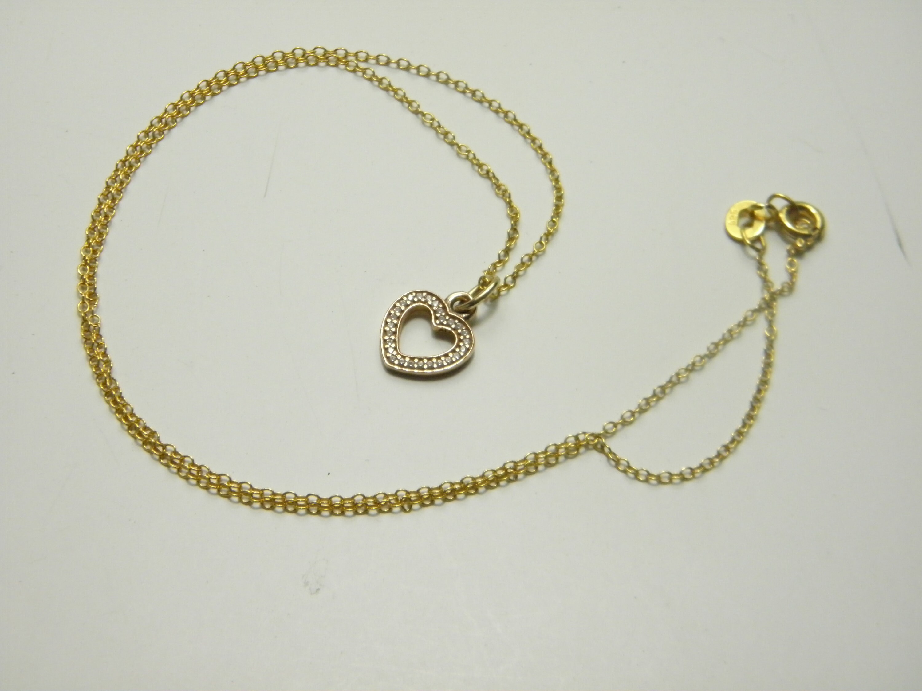 Solid 14ct Gold Pandora Heart Necklace Vintage 16 Inch 14k 585 Etsy