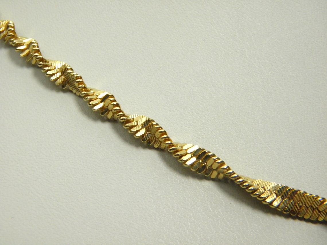 Solid 9ct Gold Twist Necklace Vintage 20 Inch Long Heavy 9k Etsy