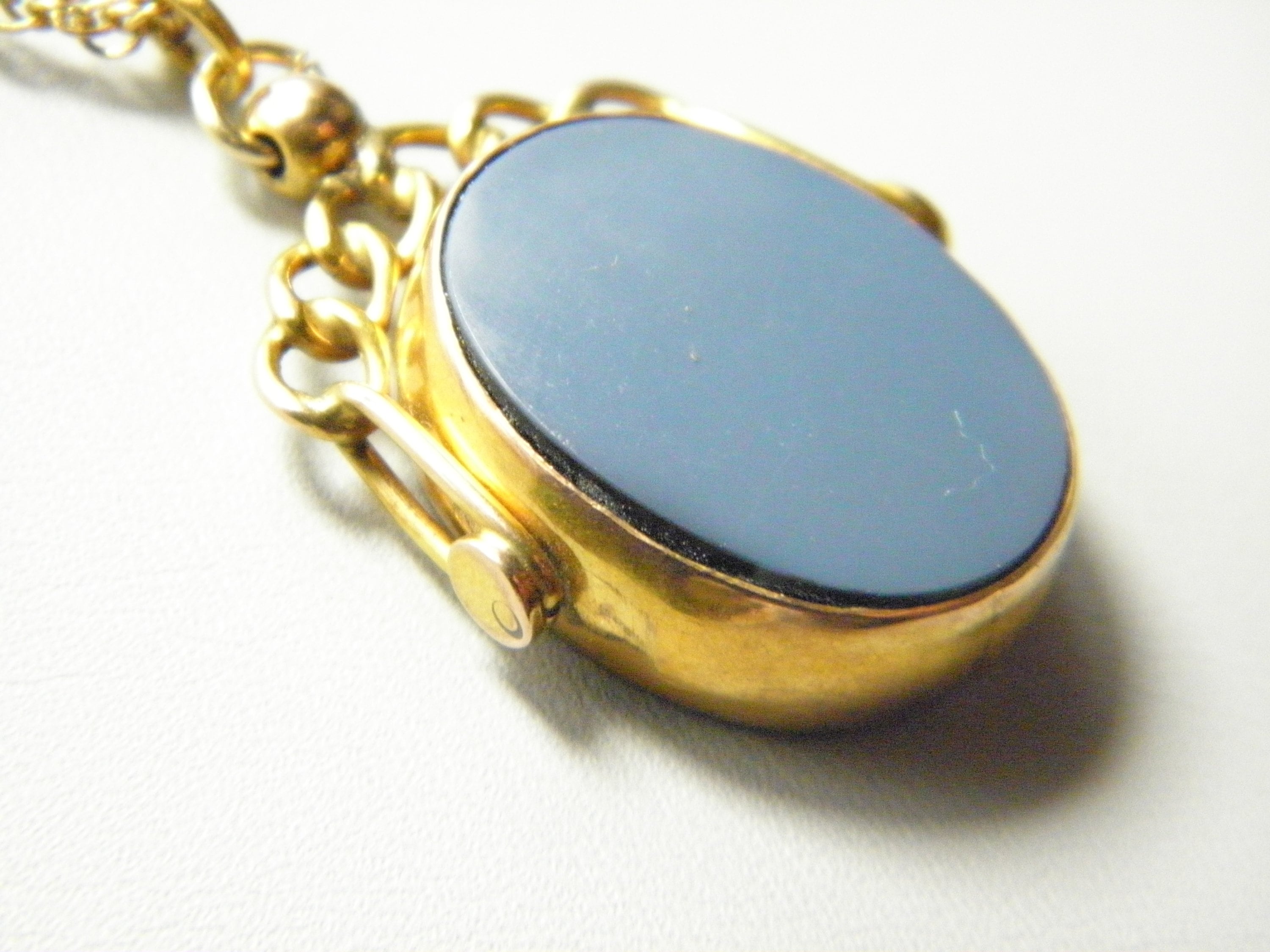 Solid 9ct Gold Fob Necklace Antique 17 Inch Heavy 9k 375 Rose Etsy