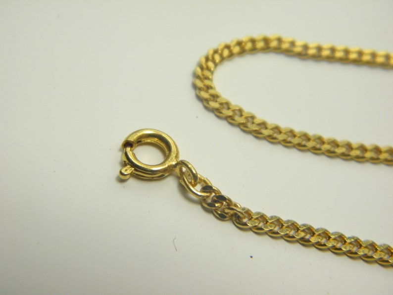 9ct Gold Square Curb Bracelet Vintage 7 Inch Solid 9k 375 Yellow Thick Chain