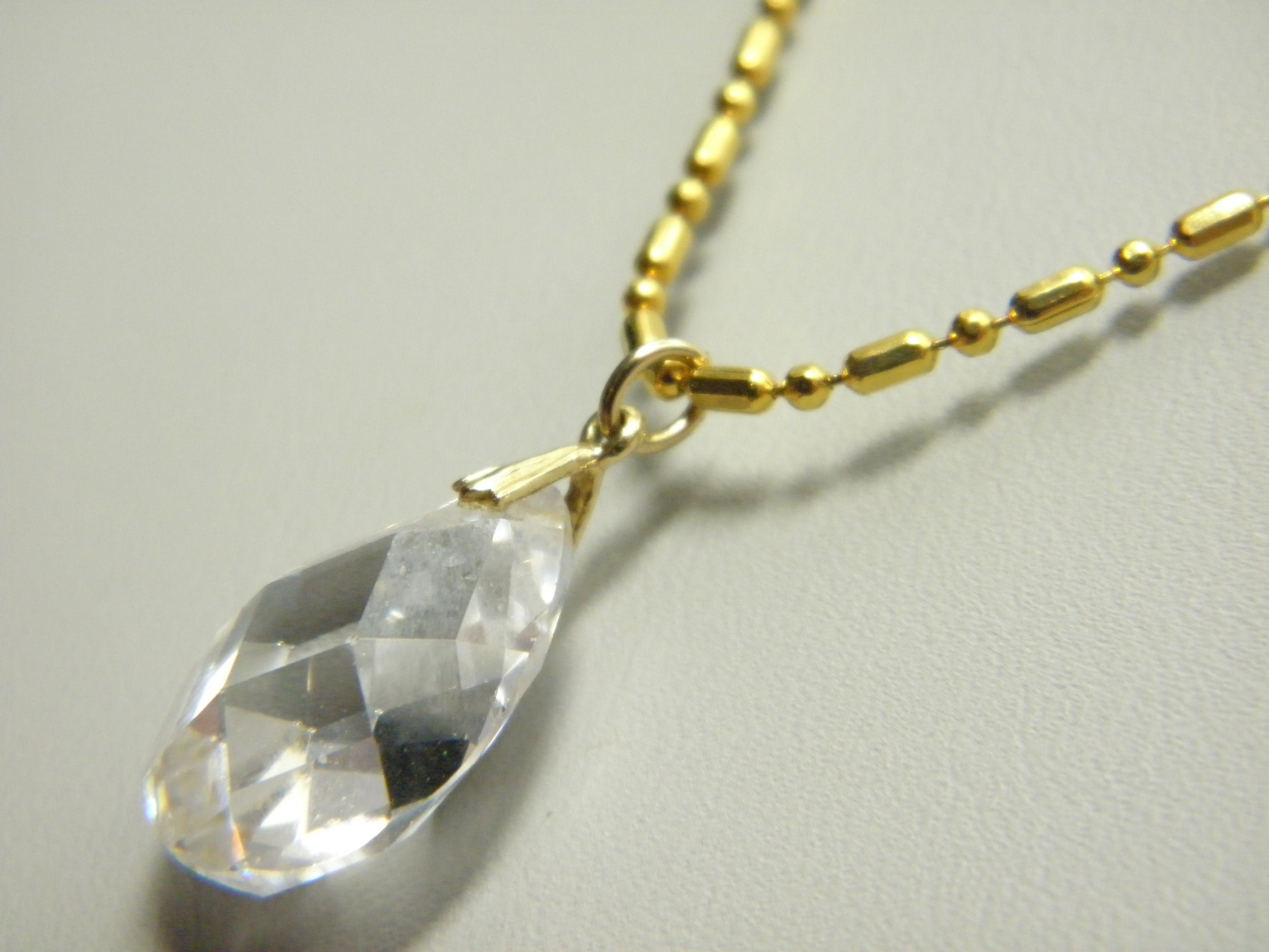 Solid 9ct Gold Crystal Necklace Vintage 18 Inch Heavy 9k 375 Etsy