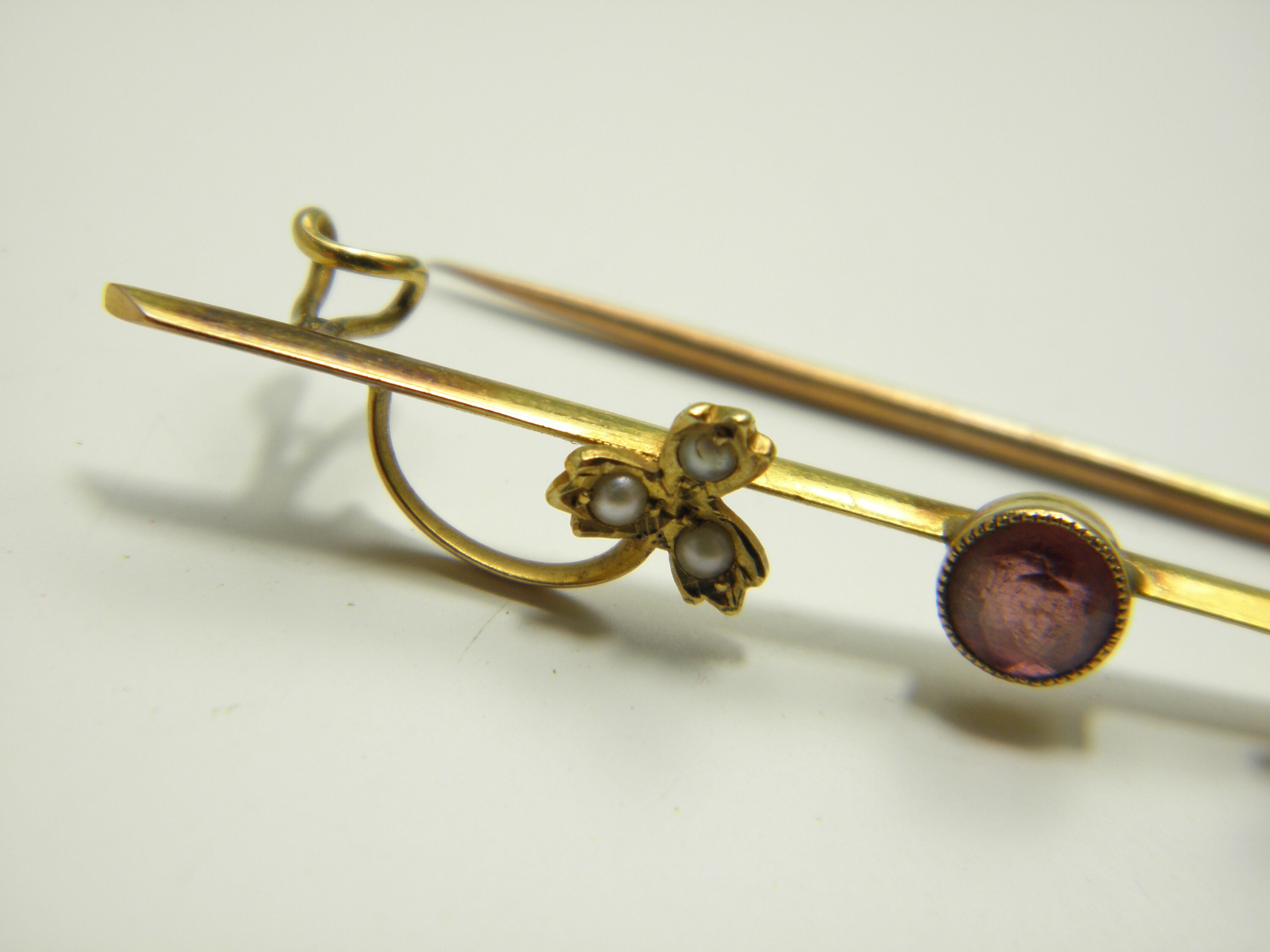 15ct Gold Ruby Pearl Brooch Pin Antique Solid 15k 625 Rose Etsy