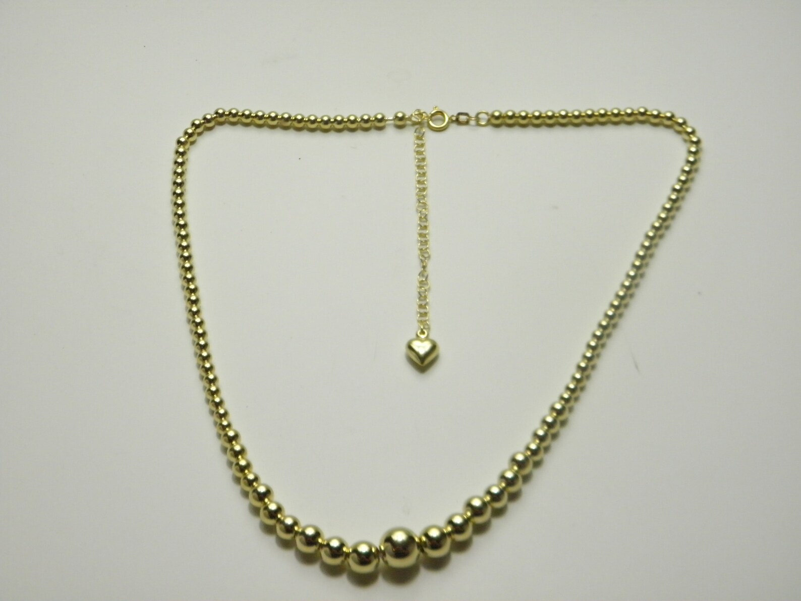 Solid 9ct Gold Ball Necklace Vintage 17 20 Inch Long Heavy 9k Etsy