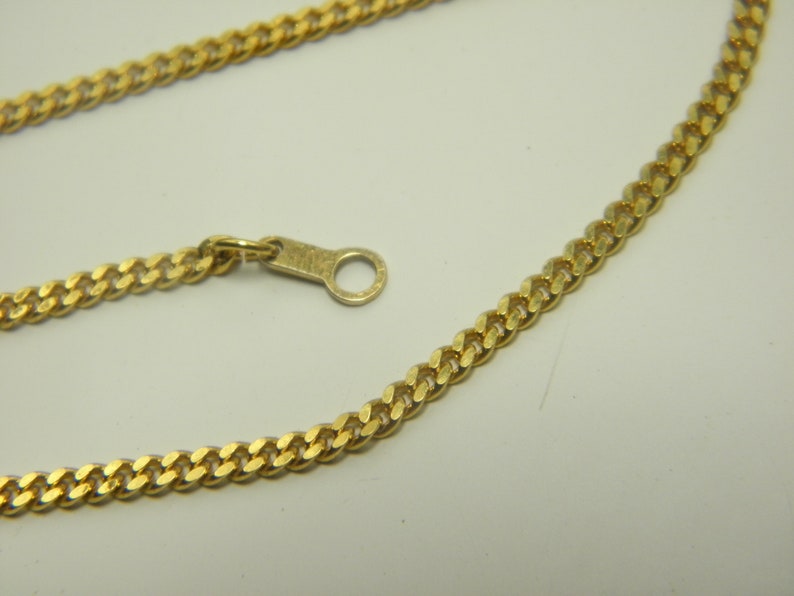 9ct Gold Square Curb Bracelet Vintage 7 Inch Solid 9k 375 Yellow Thick Chain