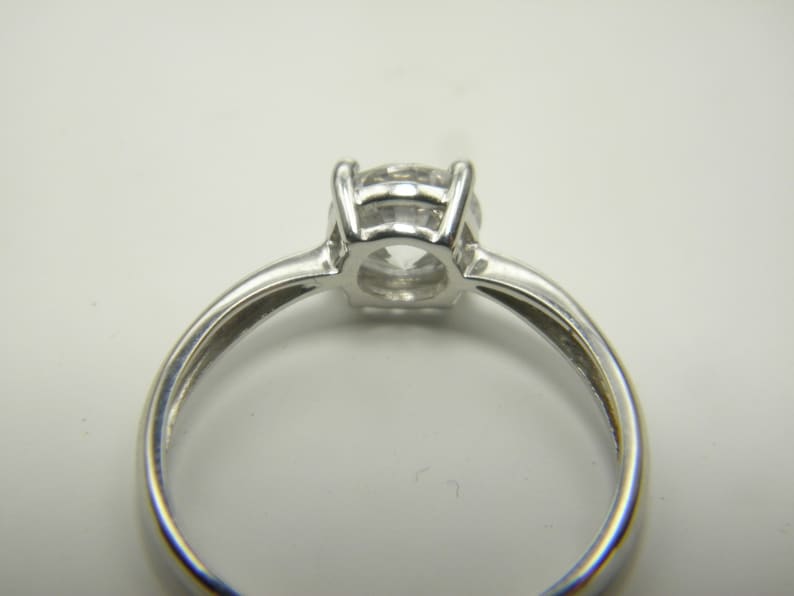 9ct Gold FX Diamond Ring Band Size N 6.75 Vintage Deco Solitaire Solid 9k 375 White Engagement