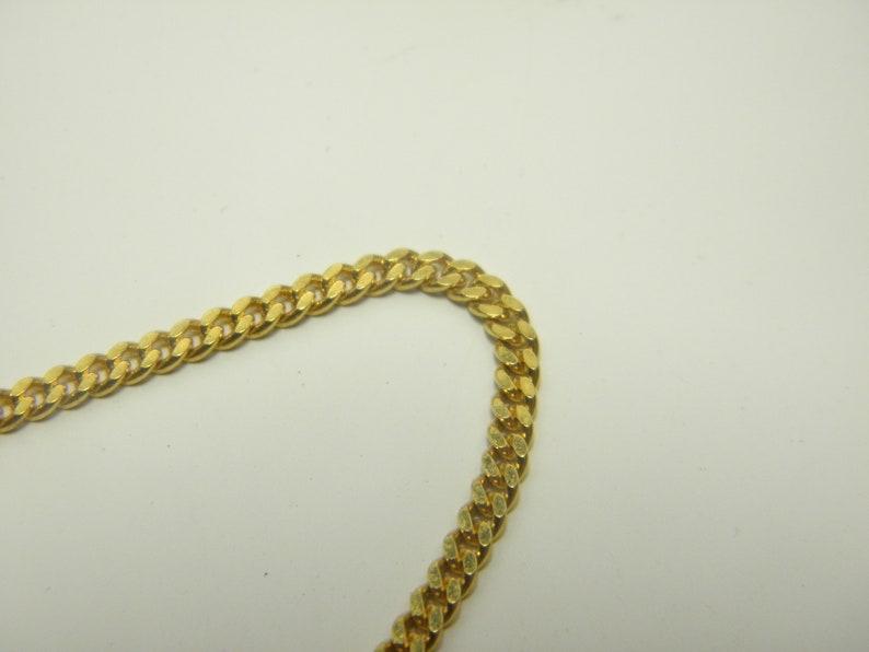 9ct Gold Square Curb Bracelet Vintage 7 Inch Solid 9k 375 Yellow Thick Chain