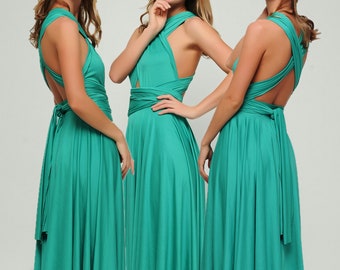cyan bridesmaid dresses
