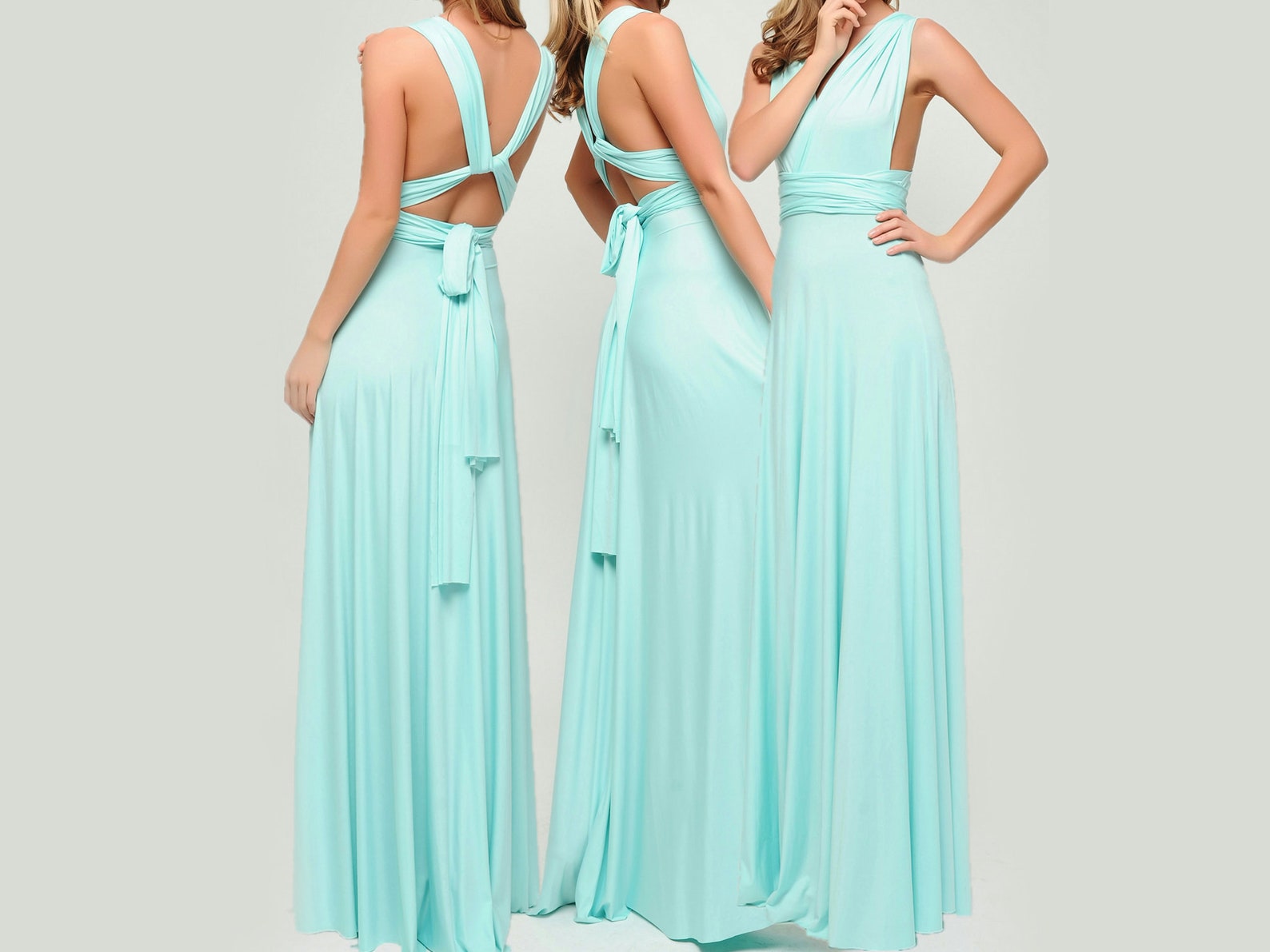 Baby Blue Bridesmaid Dress/Infinity Dress/Convertible long Etsy