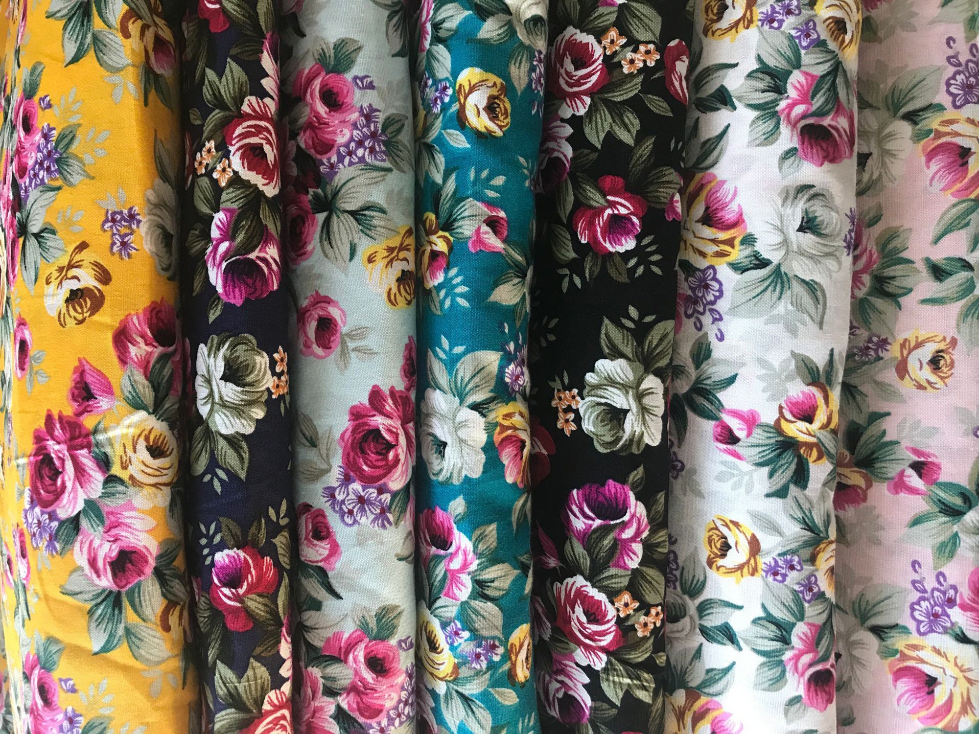 Cotton Flower pattern fabric Floral Pattern Supply fabric Etsy