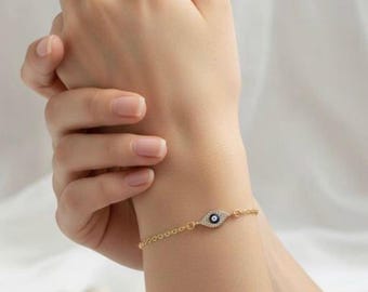 Pulsera con cadena del ojo turco
