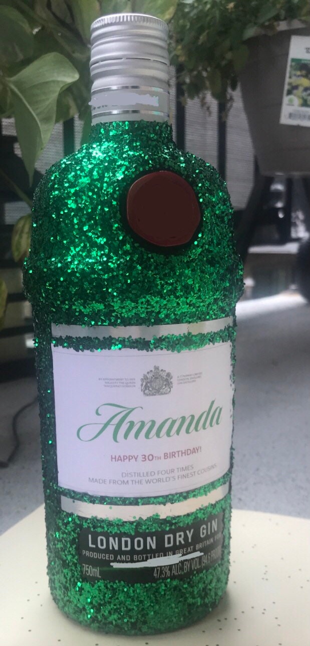 Custom Glitter Gin Bottle Etsy