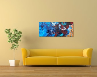 Camilla || Abstraktes Acryl Gemälde / Bild | Abstrakte / Moderne Kunst | Acrylic Pouring | Modern | Unikat | 30 x 70 cm