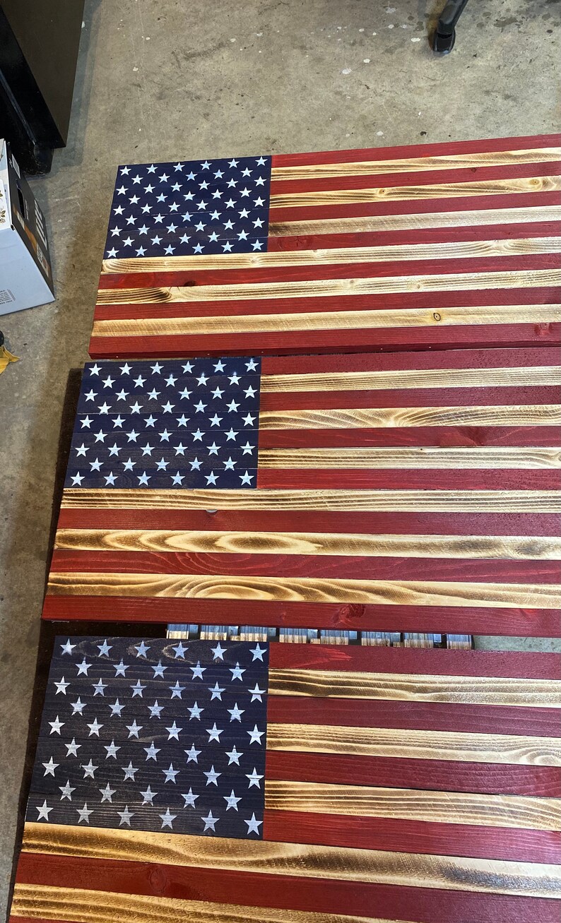 Rustic Hand Carved Wooden Flag Etsy UK