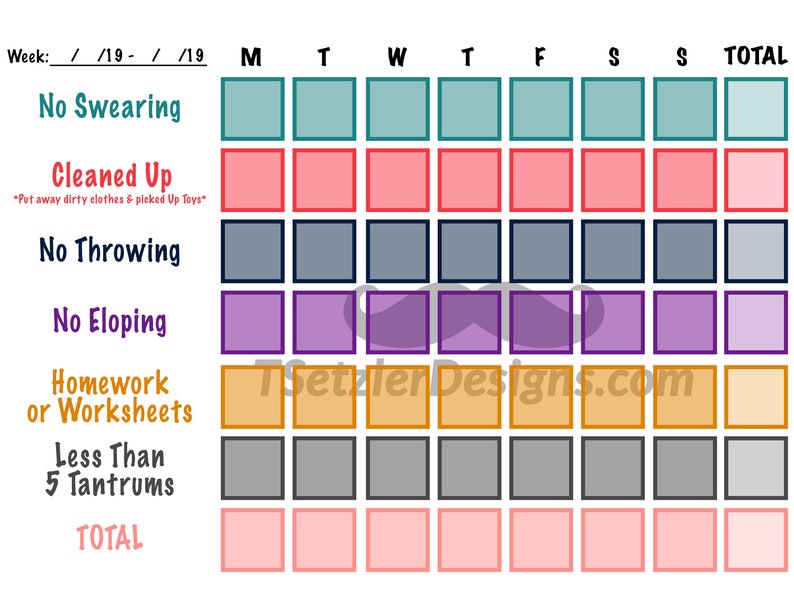 Behavior Chart Digital Print image 2