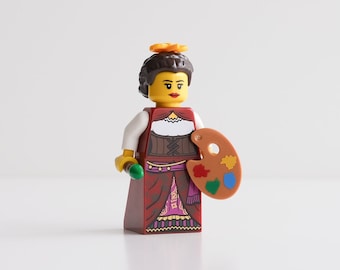 Frida Kahlo, Mexican Painter - custom assembly minifigure from genuine LEGO® parts / Gift for art lovers