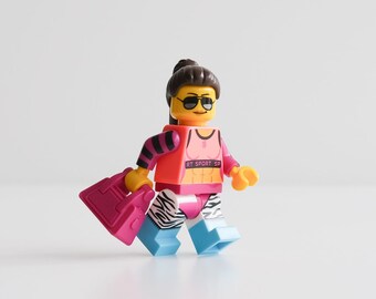 Jennifer Lopez, The Workout Queen - custom assembly minifigure from genuine LEGO® parts / Gift for J Lo fans and Fitness Junkies