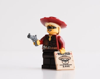 Calamity Jane, Famous Wild West Woman Gunslinger - custom assembly minifigure from genuine LEGO® parts / Great gift for Wild West fans