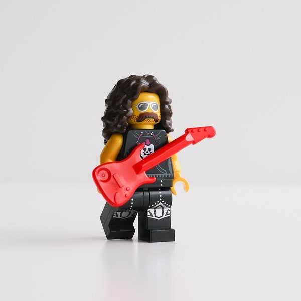 Carlos Santana - figurine d'assemblage personnalisée à partir de pièces LEGO® authentiques / Excellent cadeau pour les fans de Santana