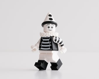 Paris Street Mime - custom assembly minifigure from genuine LEGO® parts / Great gift for art and theater lovers