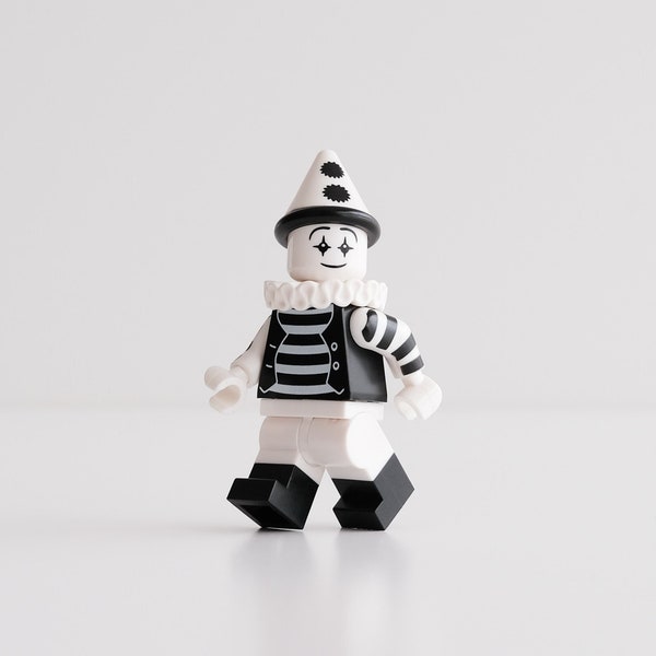 Paris Street Mime - custom assembly minifigure from genuine LEGO® parts / Great gift for art and theater lovers