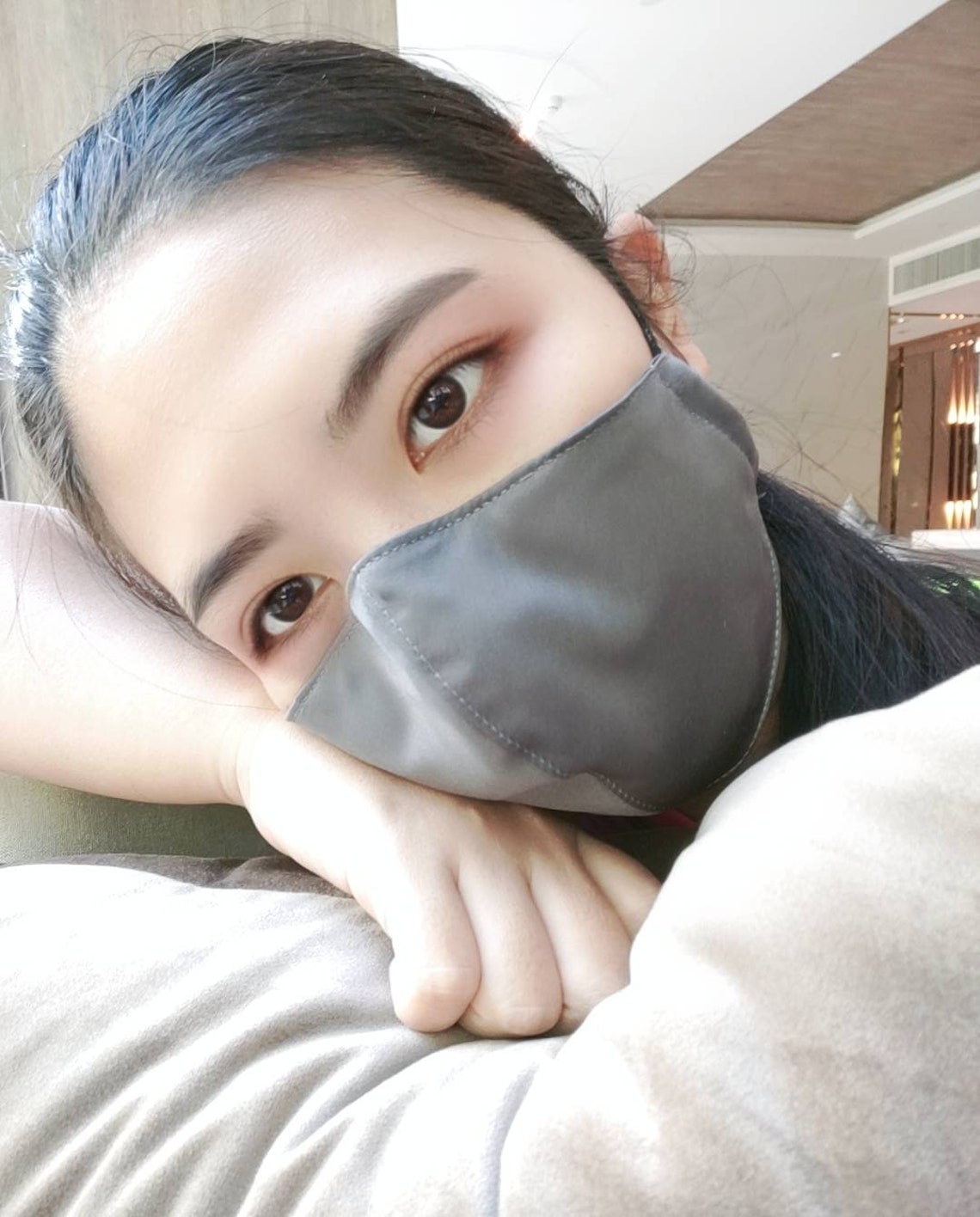 WATERPROOF Face Mask with nose wire Cotton Silk mask with Etsy