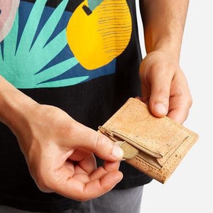 Conscious Premium Vegan Cork Leather Bifold Minimalist RFID Unisex Wallet Handmade in Portugal